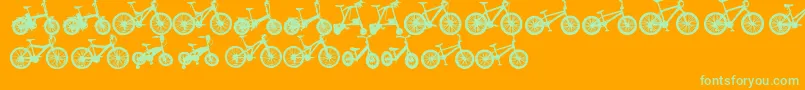 BicycleTfb-Schriftart – Grüne Schriften auf orangefarbenem Hintergrund