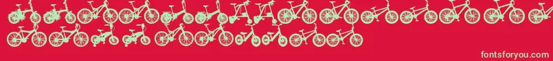 フォントBicycleTfb – 赤い背景に緑の文字