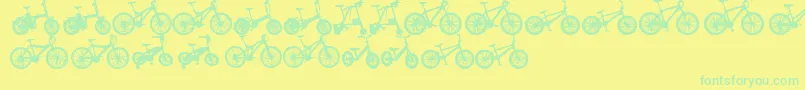 BicycleTfb-Schriftart – Grüne Schriften auf gelbem Hintergrund