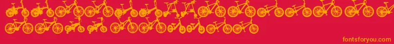 フォントBicycleTfb – 赤い背景にオレンジの文字