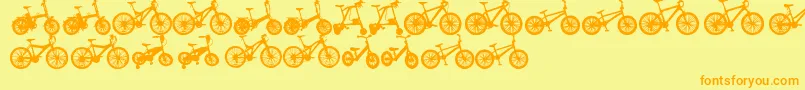 BicycleTfb-Schriftart – Orangefarbene Schriften auf gelbem Hintergrund