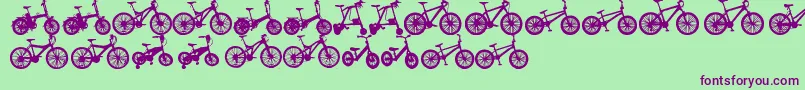 Fonte BicycleTfb – fontes roxas em um fundo verde