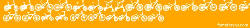 BicycleTfb-Schriftart – Weiße Schriften auf orangefarbenem Hintergrund