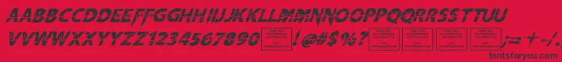 KnifefightballetItalic Font – Black Fonts on Red Background