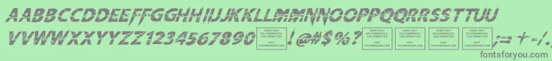 KnifefightballetItalic Font – Gray Fonts on Green Background