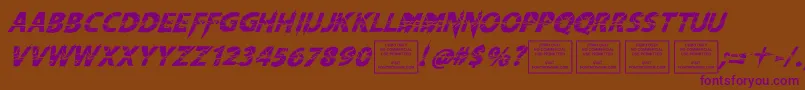 KnifefightballetItalic Font – Purple Fonts on Brown Background