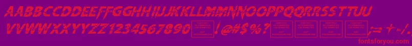 Шрифт KnifefightballetItalic – красные шрифты на фиолетовом фоне