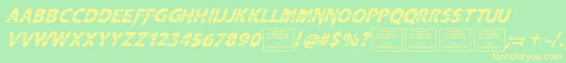 Шрифт KnifefightballetItalic – жёлтые шрифты на зелёном фоне