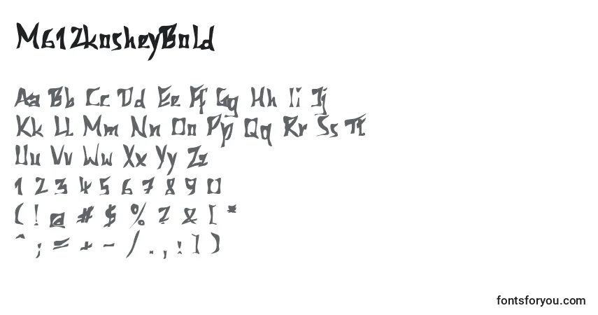 Czcionka M612kosheyBold – alfabet, cyfry, specjalne znaki