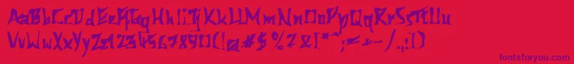 M612kosheyBold Font – Purple Fonts on Red Background