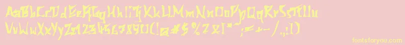 M612kosheyBold Font – Yellow Fonts on Pink Background