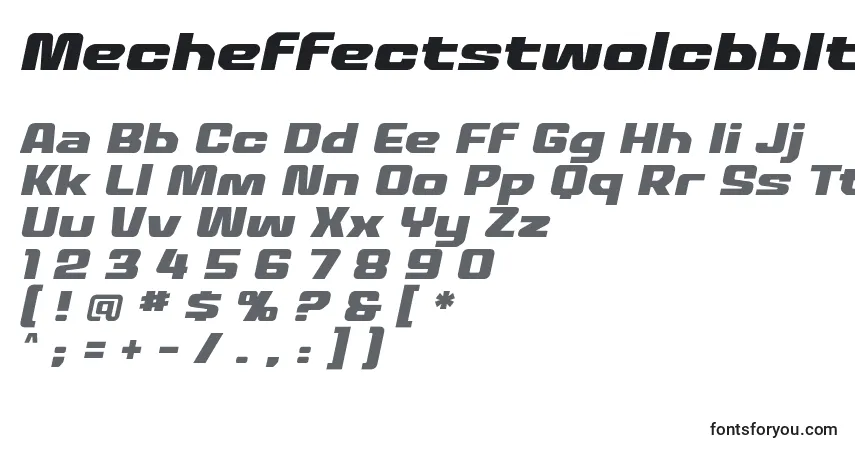 Шрифт MecheffectstwolcbbItal (98848) – алфавит, цифры, специальные символы