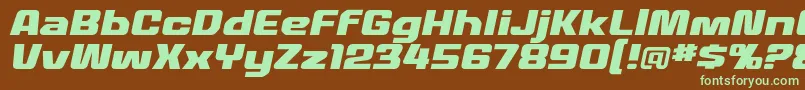 MecheffectstwolcbbItal Font – Green Fonts on Brown Background