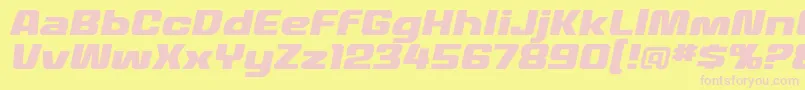 MecheffectstwolcbbItal Font – Pink Fonts on Yellow Background