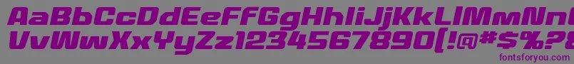 フォントMecheffectstwolcbbItal – 紫色のフォント、灰色の背景