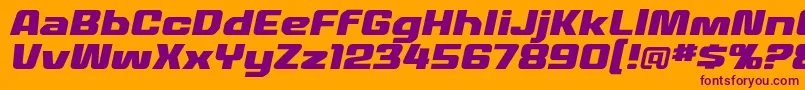 Шрифт MecheffectstwolcbbItal – фиолетовые шрифты на оранжевом фоне
