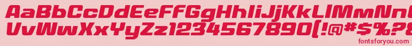フォントMecheffectstwolcbbItal – ピンクの背景に赤い文字