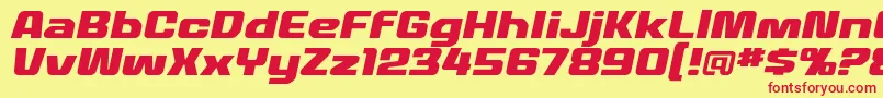 MecheffectstwolcbbItal Font – Red Fonts on Yellow Background