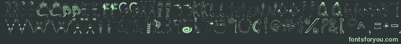 Keeks-fontti – vihreät fontit mustalla taustalla