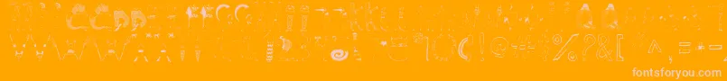 Keeks-Schriftart – Rosa Schriften auf orangefarbenem Hintergrund