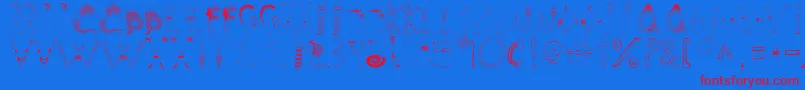 Czcionka Keeks – czerwone czcionki na niebieskim tle