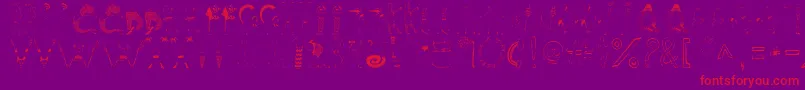 フォントKeeks – 紫の背景に赤い文字