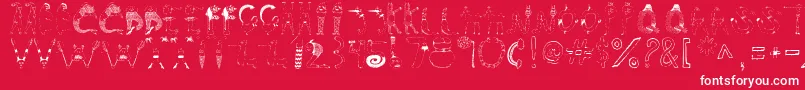 フォントKeeks – 赤い背景に白い文字