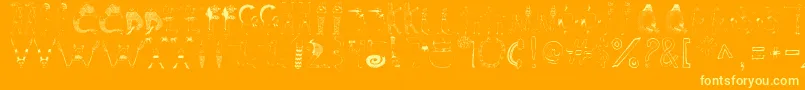 Keeks-Schriftart – Gelbe Schriften auf orangefarbenem Hintergrund