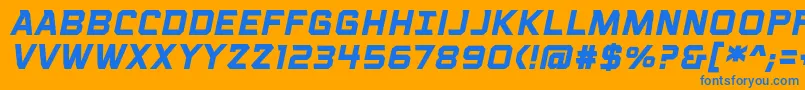 VoiceactivatedcapsbbBolditalic Font – Blue Fonts on Orange Background