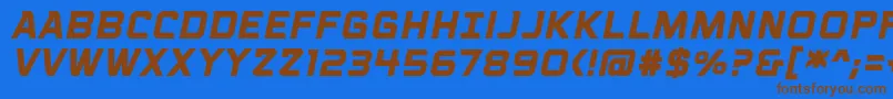 VoiceactivatedcapsbbBolditalic Font – Brown Fonts on Blue Background