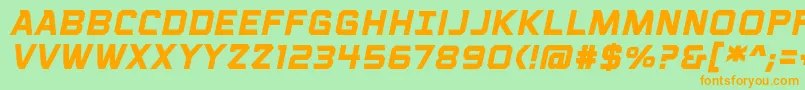 VoiceactivatedcapsbbBolditalic Font – Orange Fonts on Green Background