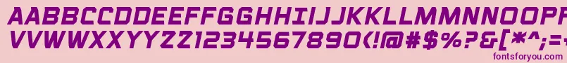 VoiceactivatedcapsbbBolditalic Font – Purple Fonts on Pink Background