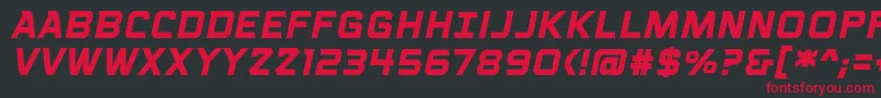 VoiceactivatedcapsbbBolditalic Font – Red Fonts on Black Background