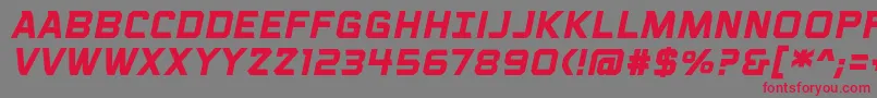 フォントVoiceactivatedcapsbbBolditalic – 赤い文字の灰色の背景