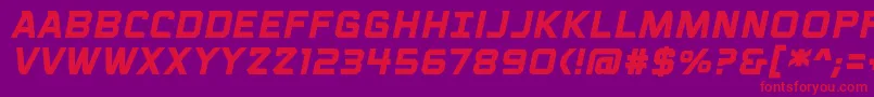 VoiceactivatedcapsbbBolditalic Font – Red Fonts on Purple Background