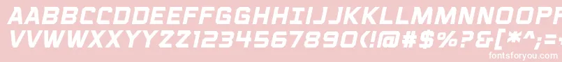 VoiceactivatedcapsbbBolditalic Font – White Fonts on Pink Background