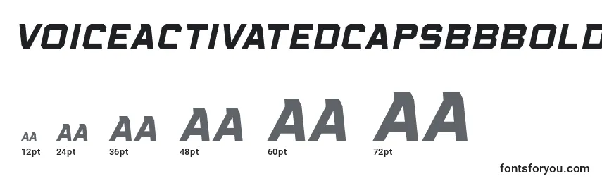 VoiceactivatedcapsbbBolditalic (98850) Font Sizes