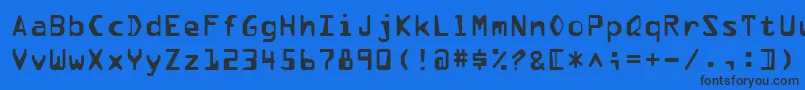 Pfdata Font – Black Fonts on Blue Background