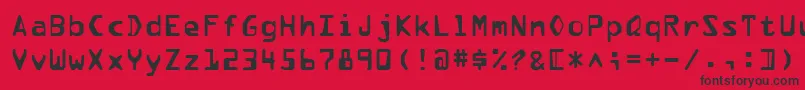 Pfdata Font – Black Fonts on Red Background