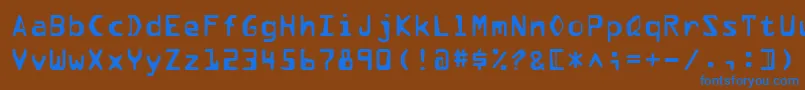 Pfdata Font – Blue Fonts on Brown Background