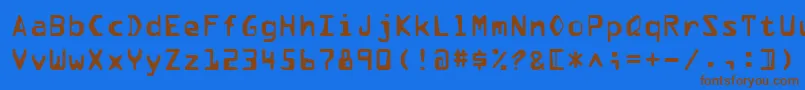 Pfdata Font – Brown Fonts on Blue Background