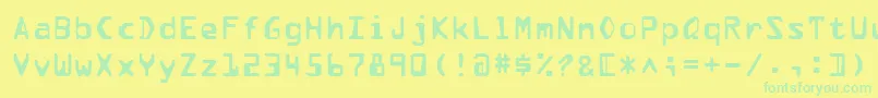Pfdata Font – Green Fonts on Yellow Background