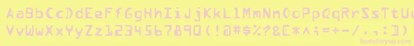 Pfdata Font – Pink Fonts on Yellow Background