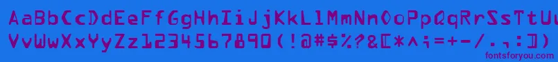 Pfdata Font – Purple Fonts on Blue Background