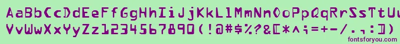 Pfdata Font – Purple Fonts on Green Background