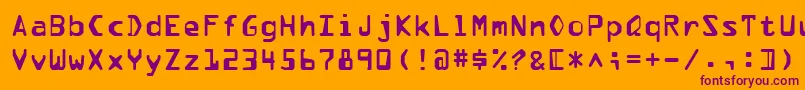 Pfdata Font – Purple Fonts on Orange Background