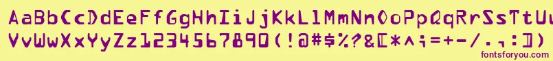 Pfdata Font – Purple Fonts on Yellow Background