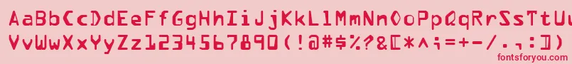 Pfdata Font – Red Fonts on Pink Background