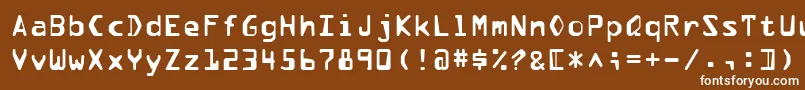 Pfdata Font – White Fonts on Brown Background