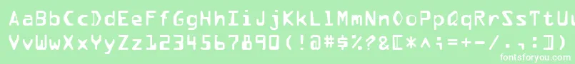 Pfdata Font – White Fonts on Green Background